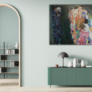 Death and Life by Gustav Klimt Wall Art, Museum Quality Poster, Symbolism Canvas Print, Klimt Masterpiece, Gift Idea, Home Decor Wall Art