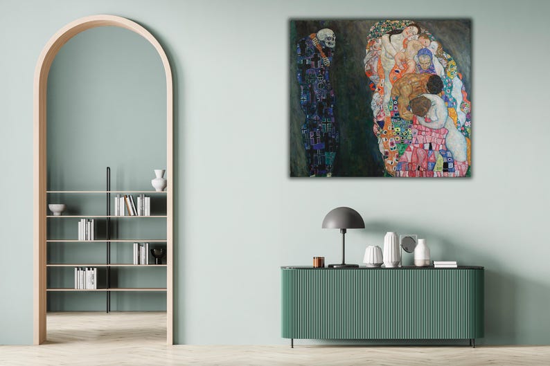 Death and Life by Gustav Klimt Wall Art, Museum Quality Poster, Symbolism Canvas Print, Klimt Masterpiece, Gift Idea, Home Decor Wall Art