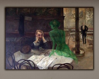 Viktor Oliva, The Absinthe Drinker Art Print, Bohemian Vintage Wall Decor