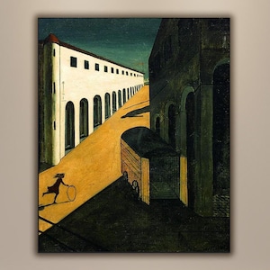 Mystery and Melancholy of a Street by Giorgio de Chirico Art Print, Surrealist Masterpiece, Museum Quality Reproduction, Fine Art Canvas