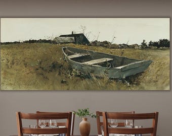 Teel&#39;s Island by Andrew Wyeth Wall Art, American Realism Fine Art Reproduction, Coastal Museum Quality Art Poster ,Vintage Landscape Decor