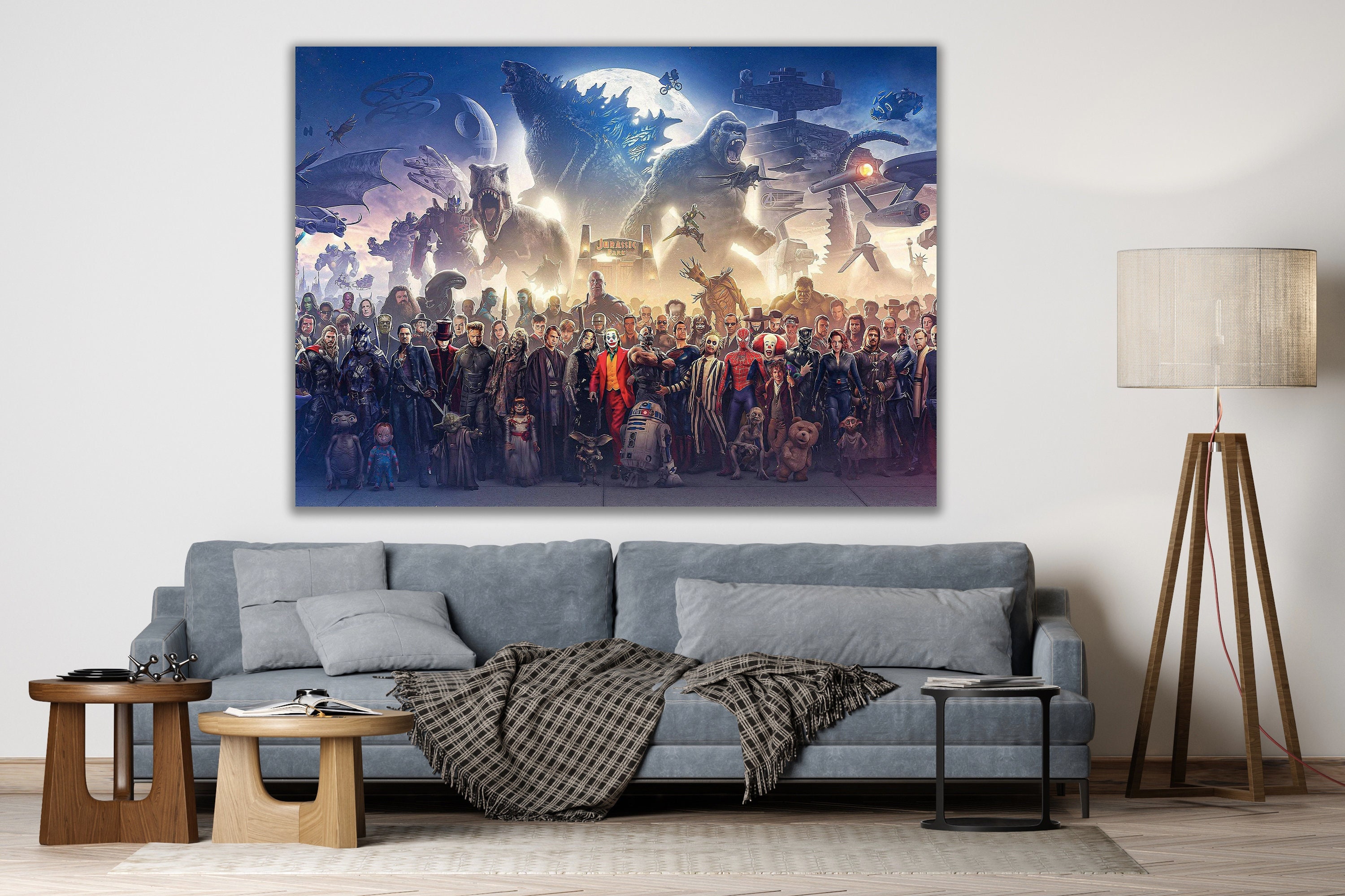 150 Movie Characters Canvas Print, Superheroes & Villains Wall Art - Etsy