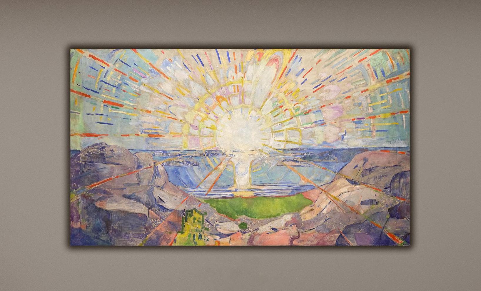 エドヴァルド・ムンクの太陽アートプリント、表現主義のホーム
