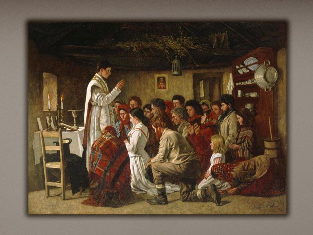 Connemara Cabin Mass Print by Aloysius O'kelly, Vintage Irish