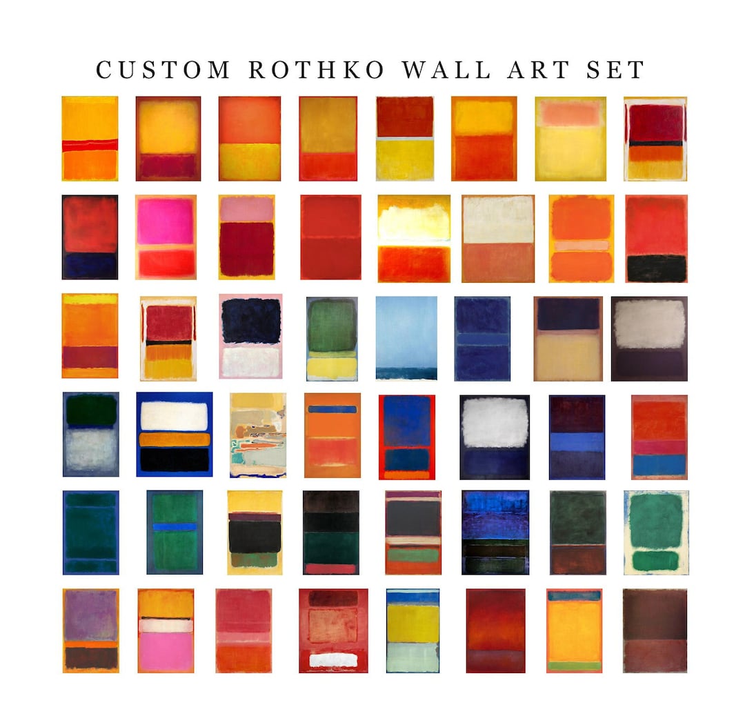 Custom Set of 3 Mark Rothko Wall Art, Set of 3 Rothko Artwork Print ...