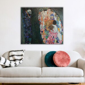 Death and Life by Gustav Klimt Wall Art, Museum Quality Poster, Symbolism Canvas Print, Klimt Masterpiece, Gift Idea, Home Decor Wall Art