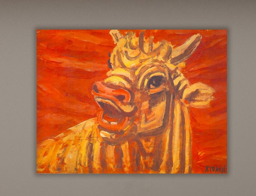 李仲燮の雄牛のアートプリント、象徴的な韓国絵画、ヴィンテージホーム