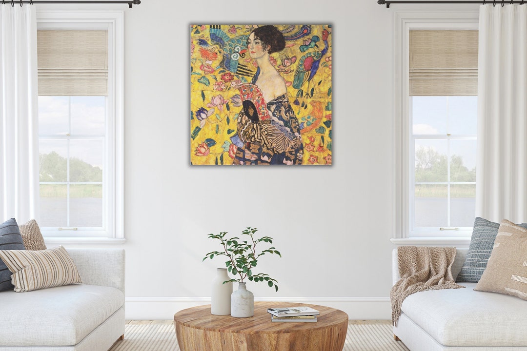 Gustav Klimt Lady With Fan Canvas Art Print - Etsy