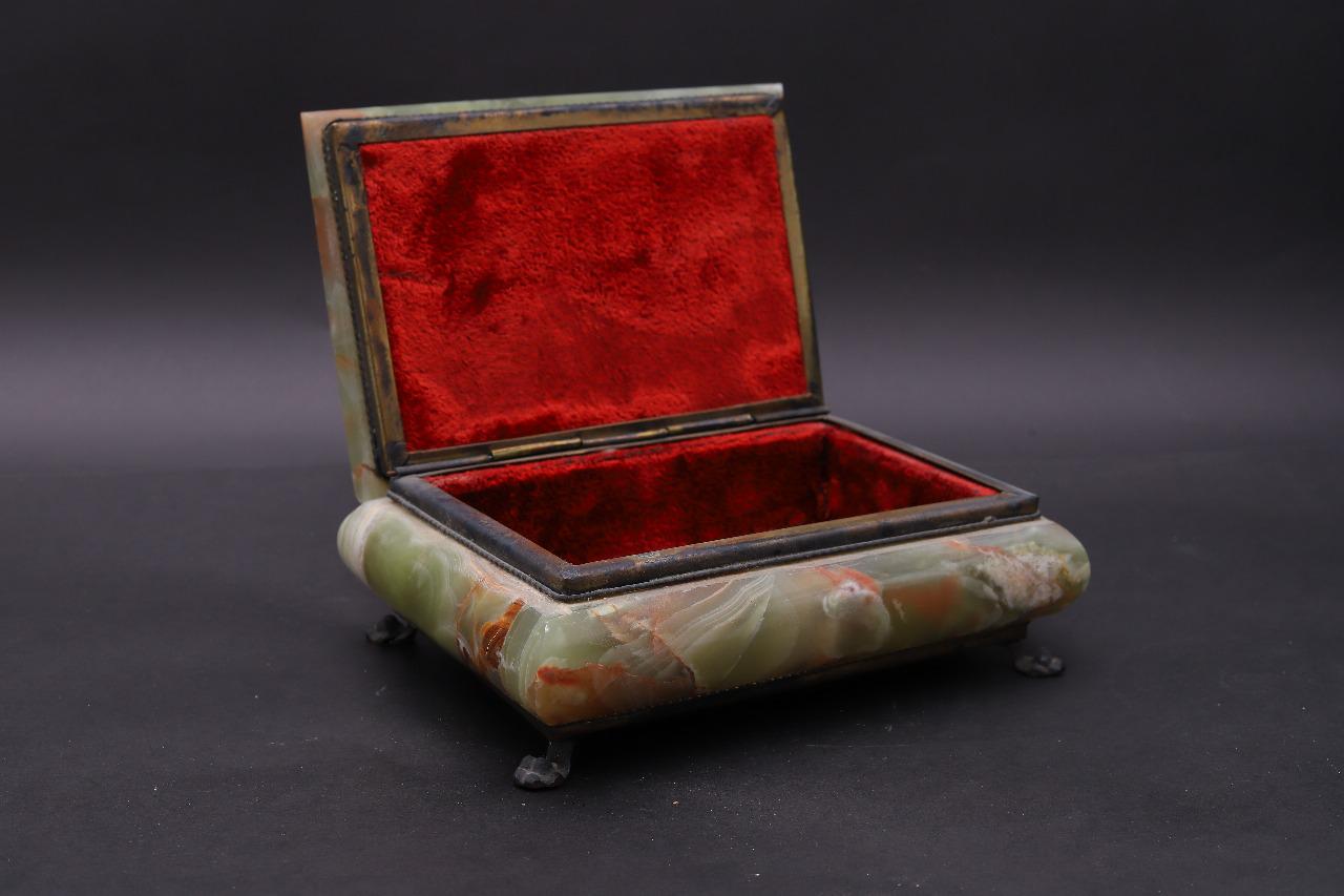 Boîte à Souvenirs Rectangulaire En Marbre (ou Onyx) - Occasion - Sans Marque