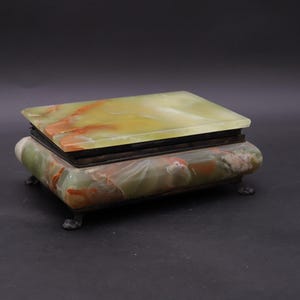 Vintage Marble Onyx Jewellery Box | Handcrafted Natural Stone Keepsake Box