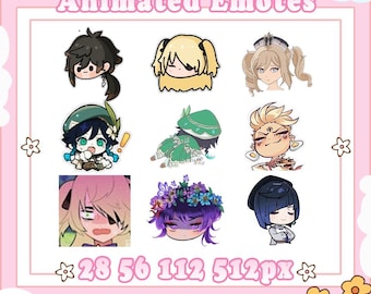 Genshin Emote Set | Ready to Use | Twitch Youtube Kick Discord | Streaming | Emoji