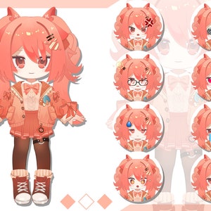 Chibi Live2d Vtuber Model for Commercial use | Premade Vtuber Model | Live2D Model | Fully Rigged | Ready to use