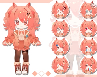 Vorgefertigtes Chibi Live2D Vtuber Modell: Vollständig sicher für Vtube Studio