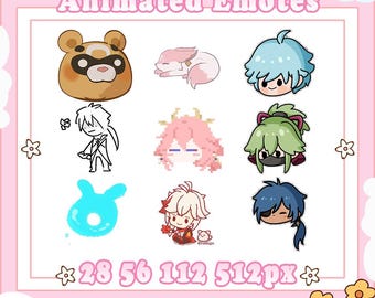 Genshin Emote Set | Ready to Use | Twitch Youtube Kick Discord | Streaming | Emoji