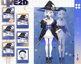 Girl Witch Live2D Vtuber Model: Fully Rigged, Ready to Use