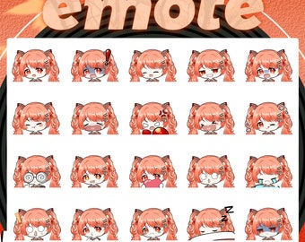 Twitch / Discord Emotes - Chibi Girl - 20 Emotes