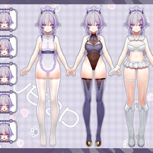 Mädchen Live2D Vtuber Modell für kommerzielle Nutzung | Vorgefertigtes Vtuber Model | Live2D-Modell | Vollständig getakelt | Gebrauchsfertig