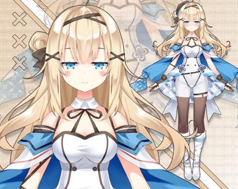 Blonde Girl Live2D VTuber Model: Fully Rigged, Ready to Use