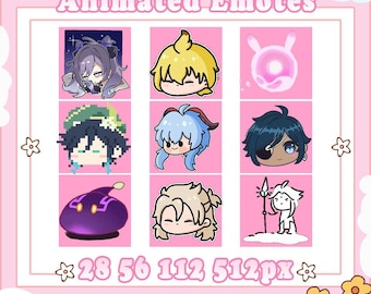 Genshin Emote Set | Ready to Use | Twitch Youtube Kick Discord | Streaming | Emoji