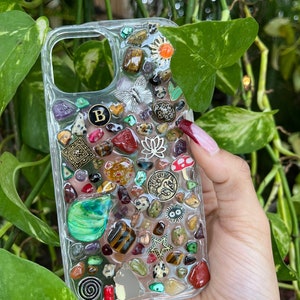 Personalized Resin Phone Case. Handmade with unique charms, crystals, beads, shells, etc.