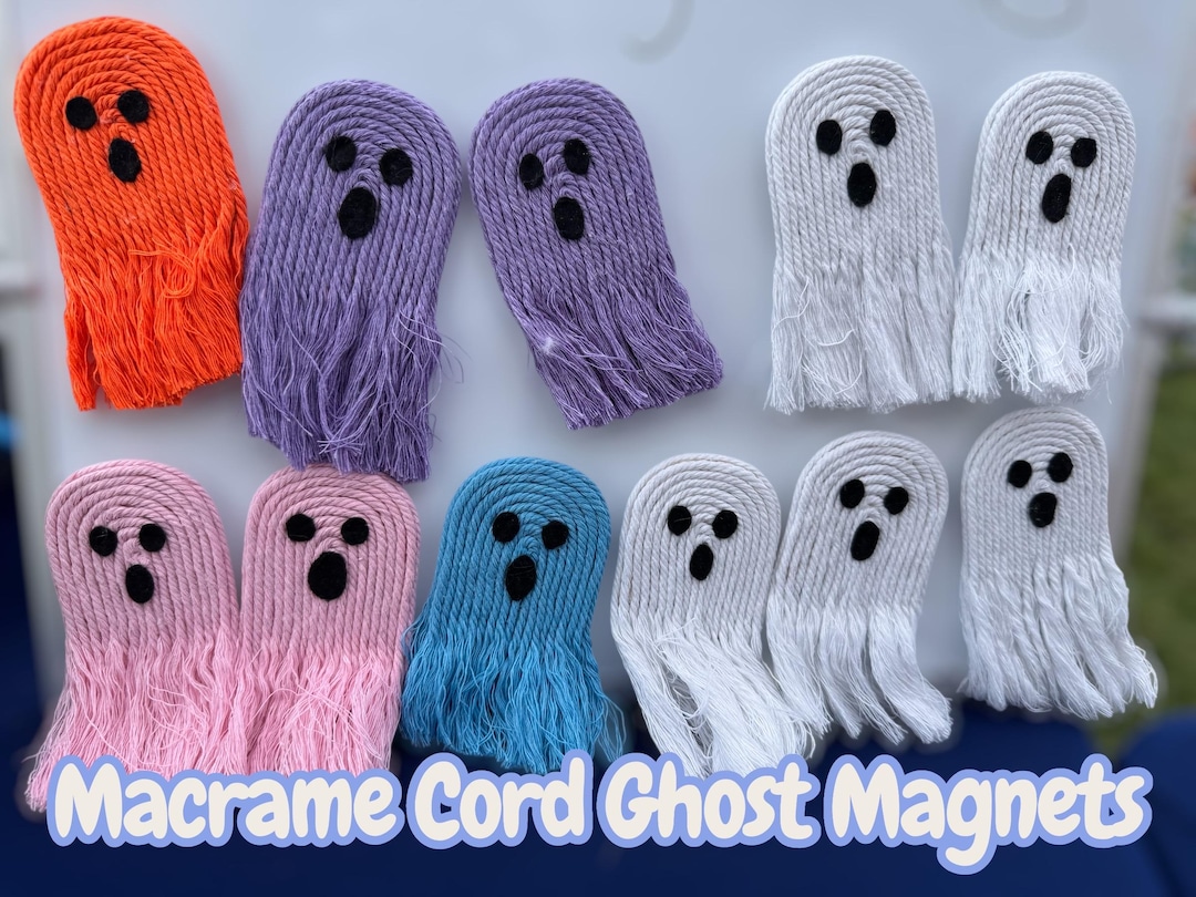 Ghost Magnets Macrame Ghost Magnets- Halloween Decor- Ghost Magnet - Etsy
