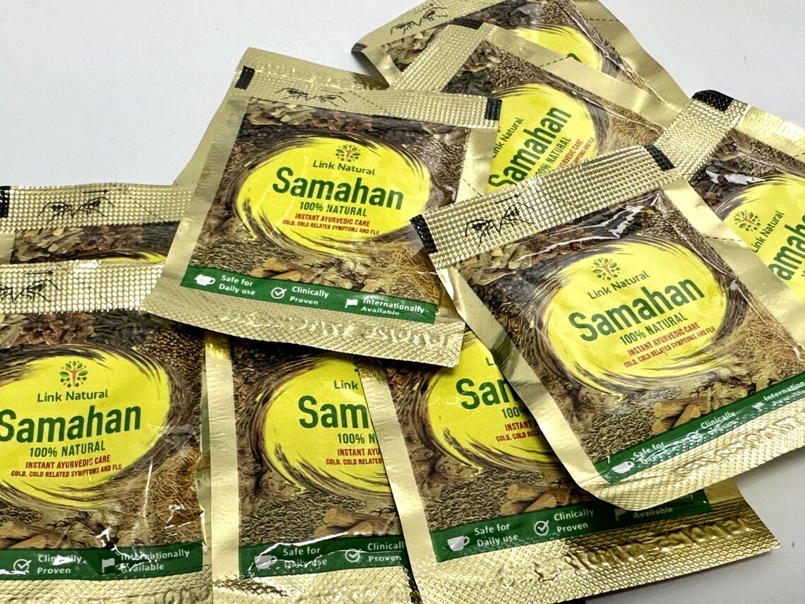 Link Samahan Instant Ayurveda Herbal Tea Sachets Cough & Cold UK SELLER ...