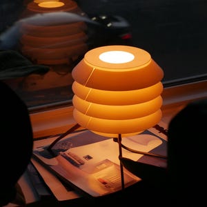 Small Ambient Ring Lamp • Modern Cylinder Light • Warm Decor • Minimalist Table Lamp [ARLO Mini]