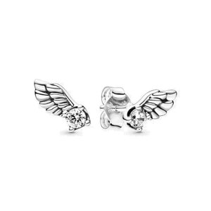 Pandora Sterling Silver Wing Stud Earrings Unique Winged Earrings: 2024 S925 Collection The Perfect Gift for Her, Authentic Item Must-Have