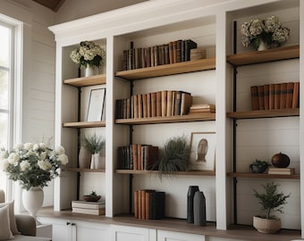 White Shelving Background for Online Meetings, Virtual Backdrop for Zoom, MS Teams, Skype, 16:9 ratio, Virtual Home Office Minimalist Shelf