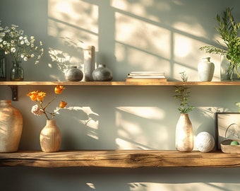 Elegant Bookshelf Zoom Background, Natural Light (Digital Download)
