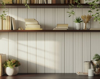 Virtual Bookshelf Background for Zoom Meetings, Home Office Background for Online Meetings 16:9 ratio, Simple Backdrop Natural Light