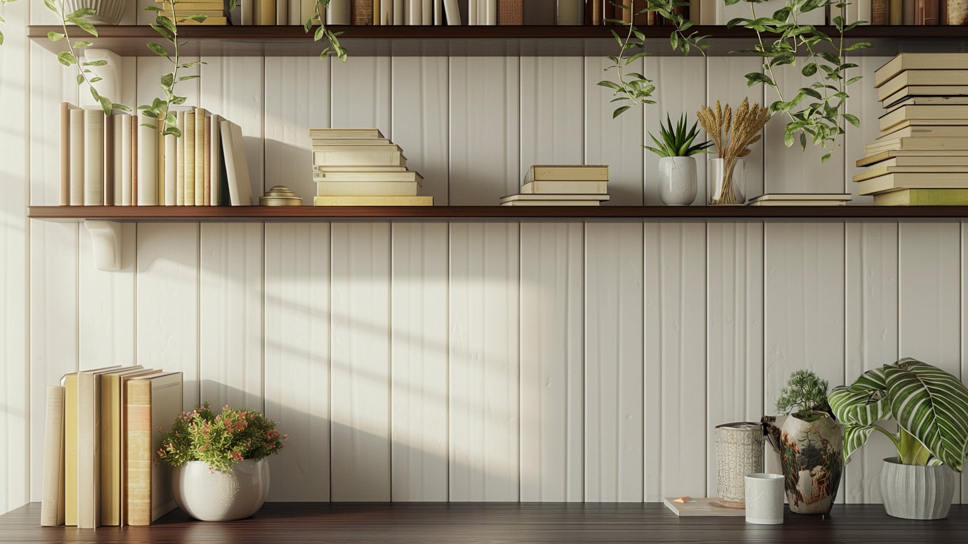 Virtual Bookshelf Background for Zoom Meetings, Home Office Background