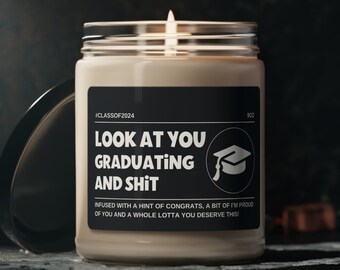 Personalized Graduation Gift Candle, Bachelors Graduation Gift, Masters Graduation, Nursing School Grad, Funny Grad Candle, Phd Graduation