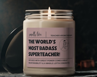 Teacher Graduation Candle Gift For New Teacher, Future Teacher Gifts, Teacher Appreciation, Funny Teacher Gift, Student Teacher Desk Decor