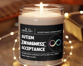 Autism Acceptance Candle Gift, Red Instead Autism Candle, Autism Acceptance Gifts, In April We Wear Red, Light It Up Red Autism Awareness