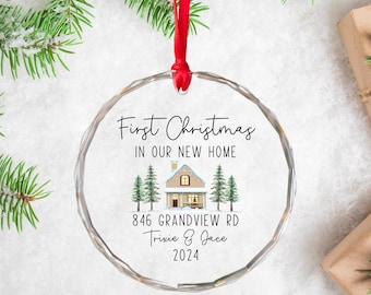 Personalized New Home Ornament, New Home Gift, New House Custom Glass Ornament, Christmas In New Home, First Home 2024, Christmas Keepsake