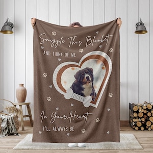 Manta con foto personalizada para perro, regalo para conmemorar la pérdida de un perro, recuerdo de la pérdida de una mascota, regalo para mamá, papá o perro en duelo.