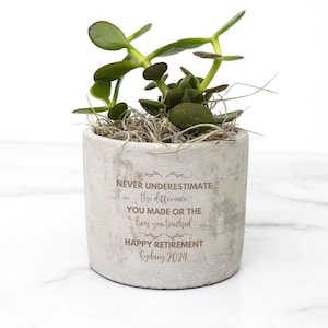 Personalized Retirement Succulent Gift, Teacher Retirement Gift Planter, Coworker Retiring, Retirement Gifts For Woman Teacher Principal