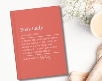 Personalized Boss Lady Journal Notebook, Funny New Business Owner Gift For Woman Gift for Female Manager Birthday Gift for Her Entrepreneur