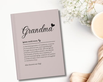 Personalized Grandma Journal Notebook, Mothers Day Gift For Gigi Nana Meemaw Mimi, Gift From Grandkids Birthday New Grandma Gift Grandmother