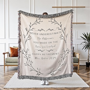 Personalized Retirement Blanket Custom Gift For Women Coworker Farewell Present Retired Boss Sentimental Throw Blanket Woman Retirement Gift