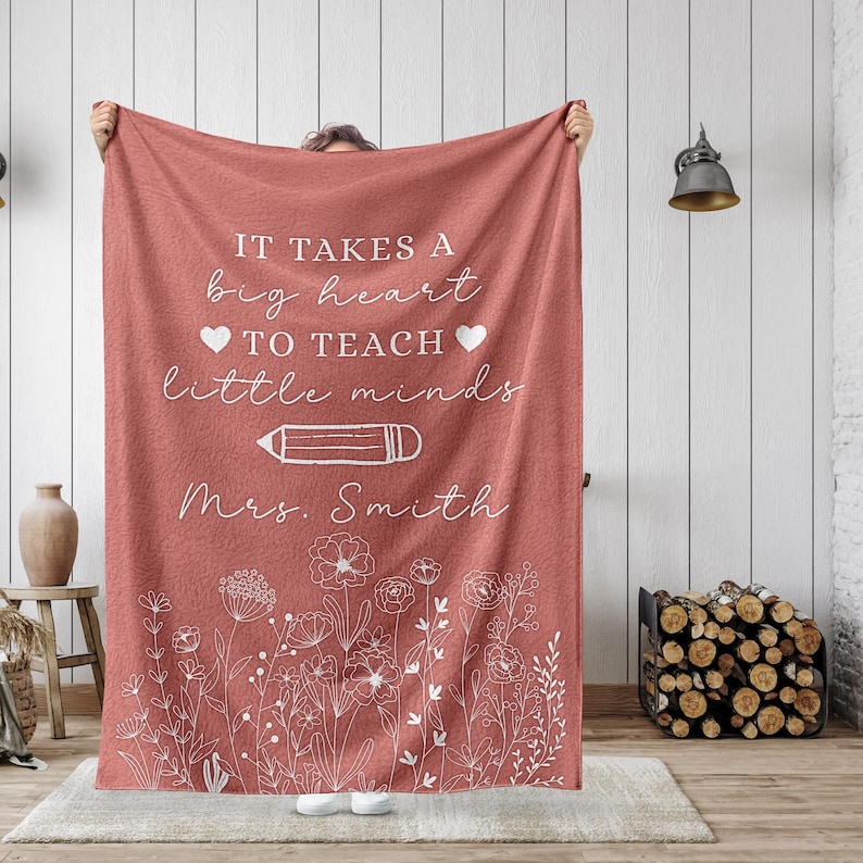 Custom Teacher Blanket Gift For Teacher Appreciation, Thank You Gift For Teacher, End Of Year Keepsake Gift, New Teacher Gift Preschool Gift bild 1