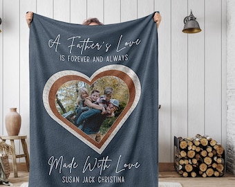 Custom Blanket Fathers Day Gift From Kids, Gift For Dad From Daughter, New Dad Gift For Him First Fathers Day Daddy Gift For Grandpa Blanket