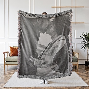 Woven Blanket Personalized Photo Throw Custom Blanket With Picture Gift for Mom Grandma Personalized Memorial Blanket Gift For Her Nana Gigi