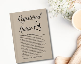 Registered Nurse Journal Gift, RN Gift For Nursing Student Graduation Nursing School, Personalized Notebook Gifts New Nurse Appreciation