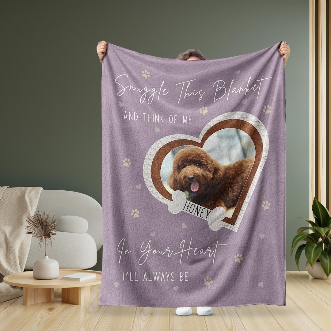 Personalized Dog Memorial Photo Blanket Gift, Dog Loss Pet Memory Gifts ...