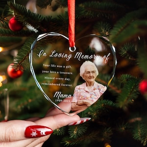 Custom Photo Memorial Ornament, Dad Remembrance Christmas Ornament, Mom Loss Ornament, Loss Of Father Gift, Memory Sympathy Keepsake Gift
