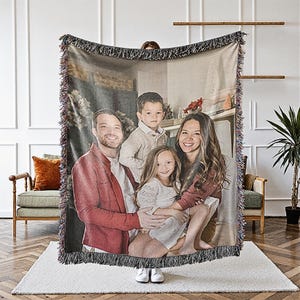 Woven Blanket Personalized Photo Throw Custom Blanket With Picture Gift for Mom Grandma Personalized Memorial Blanket Gift For Her Nana Gigi