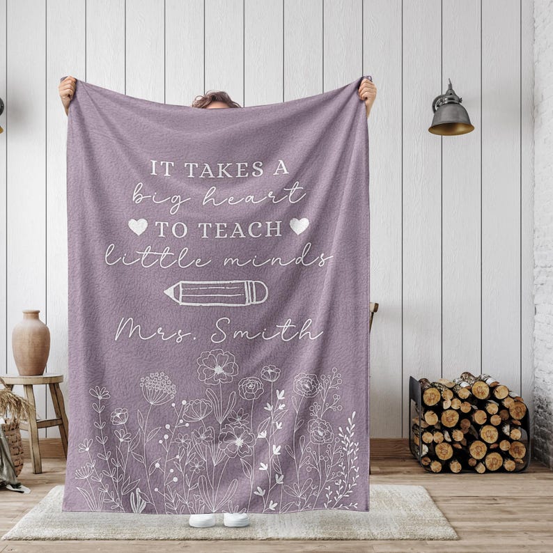 Custom Teacher Blanket Gift For Teacher Appreciation, Thank You Gift For Teacher, End Of Year Keepsake Gift, New Teacher Gift Preschool Gift bild 7