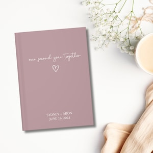 Personalized Couple Notebook, Custom Paper Anniversary Gift, Our First Year Together Couple Memory Keepsake, Bucket List Book Wedding Gifts